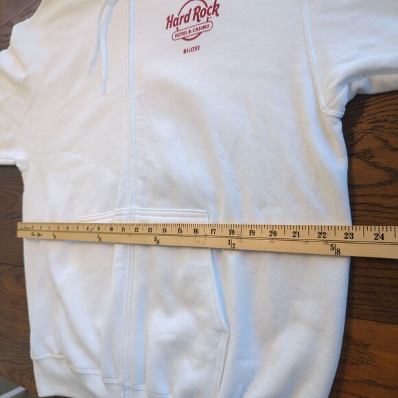 Hard Rock Hotel & Casino Biloxi white zip Hoodie size L Queen of Hearts Graphic - Picture 11 of 16